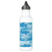 Blue Camouflage Name Persoonlijk Waterfles (Links)