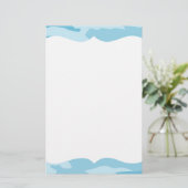 Blue Camouflage Pattern Briefpapier (Staand voorkant)