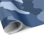 Blue Camouflage Pattern Cadeaupapier (Rol Hoek)