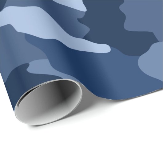 Blue Camouflage Pattern Cadeaupapier (Rol Hoek)