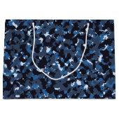 Blue Camouflage Pattern Groot Cadeauzakje (Voorkant)