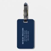 Blue Camouflage Pattern Monogram Initiaal Bagagelabel (Achterkant verticaal)