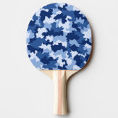 Blue Camouflage Pattern Ping Pong Paddle Tafeltennisbatje (Achterkant)