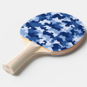Blue Camouflage Pattern Ping Pong Paddle Tafeltennisbatje (Voorkant Gekanteld)