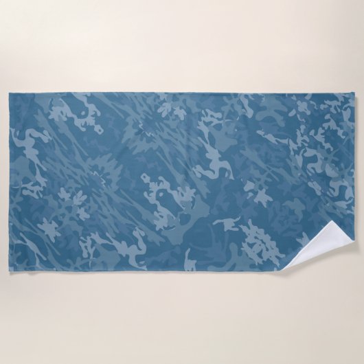 Blue Camouflage Pattern Strandlaken (Voorkant)