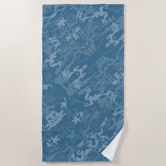 Blue Camouflage Pattern Strandlaken (Voorkant)