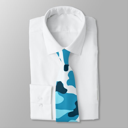 Blue Camouflage Pattern Stropdas (Gebonden)