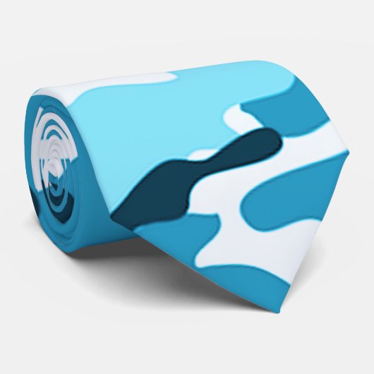 Blue Camouflage Pattern Stropdas (Opgerold)
