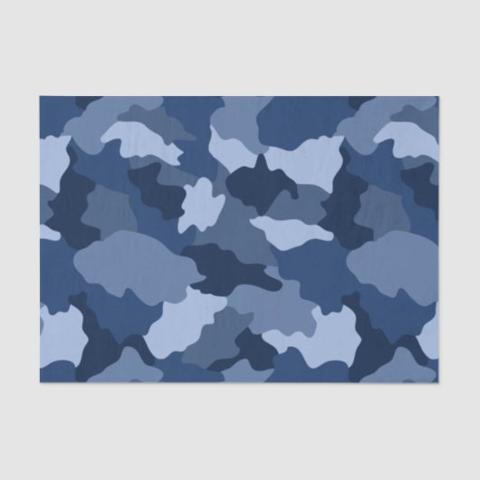 Blue Camouflage Pattern Tissuepapier (Voorkant)