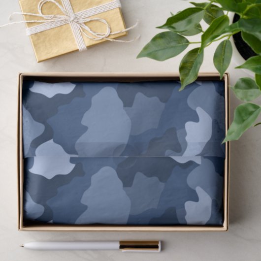 Blue Camouflage Pattern Tissuepapier (Geschenk)