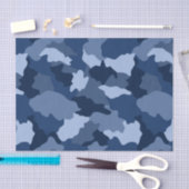 Blue Camouflage Pattern Tissuepapier (Craft)