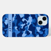 Blue Camouflage Personalized Case-Mate iPhone Case (Achterkant (horizontaal))
