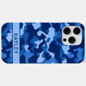 Blue Camouflage Personalized Case-Mate iPhone Case (Achterkant (horizontaal))
