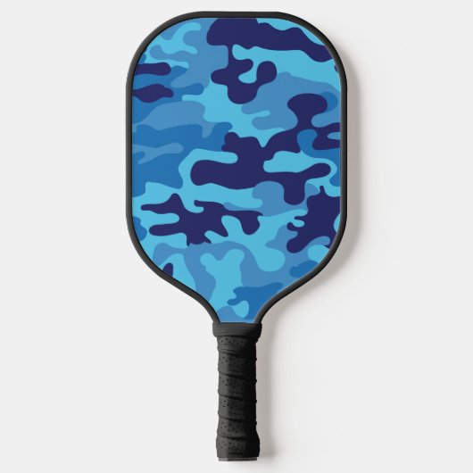 Blue Camouflage Pickleball Paddle (Voorkant)