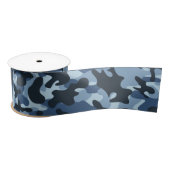 Blue Camouflage Satijnen Lint (Spoel)