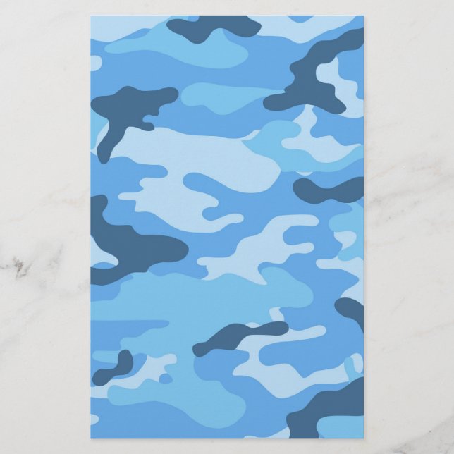 Blue Camouflage Scrapbook-tekenpapier (Voorkant)