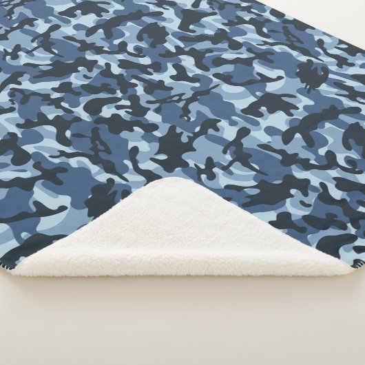 Blue Camouflage Sherpa Deken (3/4)