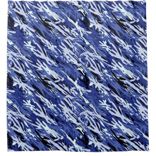 Blue Camouflage Shower Curtain Douchegordijn (Voorkant)