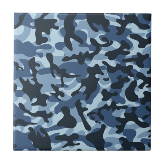 Blue Camouflage Tegeltje (Voorkant)