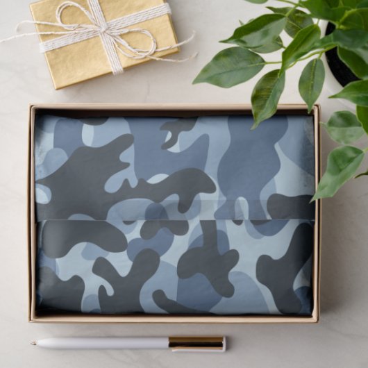 Blue Camouflage Tissuepapier (Geschenk)