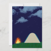 Blue Camp-out uitnodiging voor verjaardagsfeestje (Achterkant)