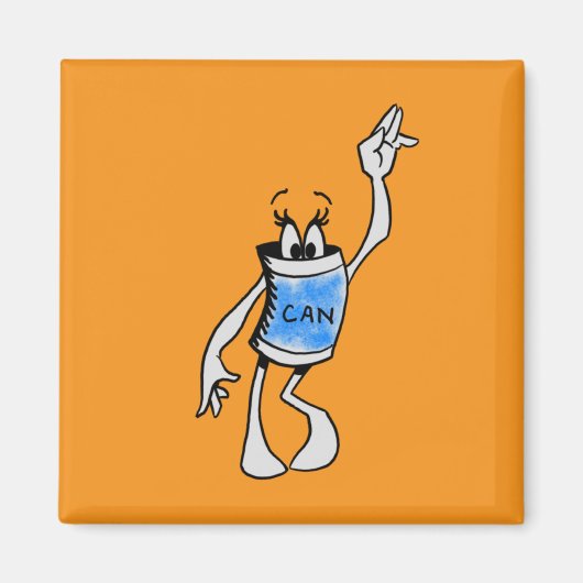 Blue Can Creature Square Magnet (Voorkant)