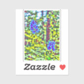 Blue Canadian Flowers Vinyl Sticker (Vel)