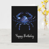 Blue Cancer Sign Birthday Kaart (Gele Bloem)