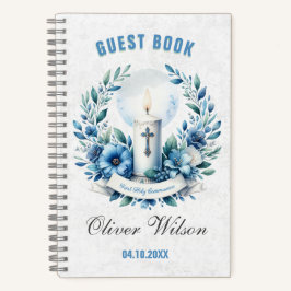 Blue Candle Eerste Holly Communion Gastenboek Notitieboek
