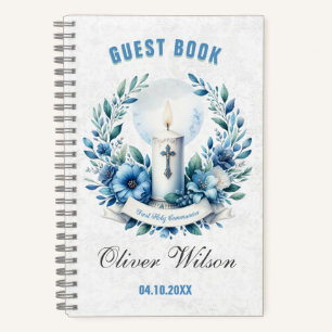 Blue Candle Eerste Holly Communion Gastenboek Notitieboek