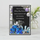 Blue Candles Baubles Kaart (Staand voorkant)