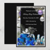 Blue Candles Baubles Kaart (Voorkant / Achterkant)