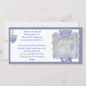 Blue candystripe lijst - Hartelijk dank voor uw ba Bedankkaart (Voorkant)