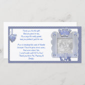 Blue candystripe lijst - Hartelijk dank voor uw ba Bedankkaart (Voorkant / Achterkant)