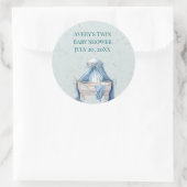 Blue Canopy Baby Boy Wieg Ronde Sticker (Tas)