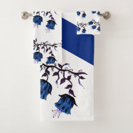 Blue Canterbury Bells op vine Flowers Bath Set Bad Handdoek