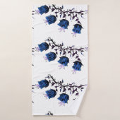 Blue Canterbury Bells op vine Flowers Bath Towel Badhanddoek (Badhanddoek)