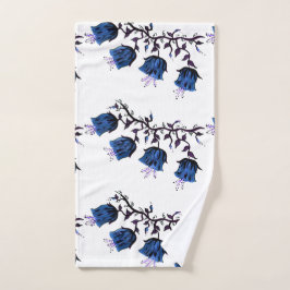 Blue Canterbury Bells op vine Flowers Hand Towel Handdoek