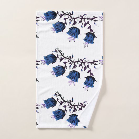 Blue Canterbury Bells op vine Flowers Hand Towel Handdoek (Handdoek)