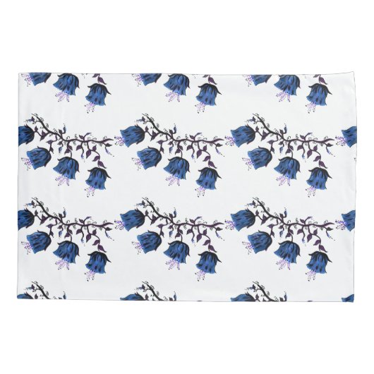 Blue Canterbury Bells op vine Flowers Kussensloop (Achterkant-Links)