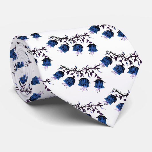 Blue Canterbury Bells op vine Flowers Stropdas (Opgerold)