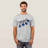 Blue Canterbury Bells op vine Flowers T-shirt (Voorkant volledig)