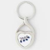 Blue Canterbury Bells Twisted Heart Metal Sleutelh Sleutelhanger (Voorkant)