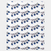 Blue Canterbury Bells Vine Flowers Fleece Blanket (Voorkant)