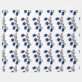 Blue Canterbury Bells Vine Flowers Fleece Blanket Deken (Voorkant (Horizontaal))