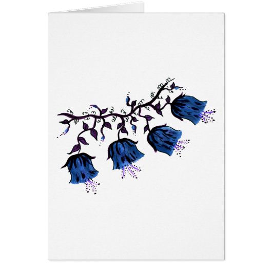 Blue Canterbury Bells Vine Flowers Sympathy Card (Voorkant)
