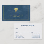 Blue Canvas Gouden Lijst & Tand - Tandarts Afsprakenkaartje (Voorkant / Achterkant)