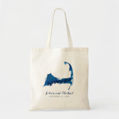 Blue Cape Cod Waterverf Kaart Trouwtas Tote Bag (Voorkant)