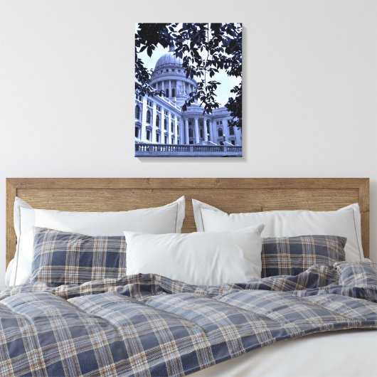 Blue Capitol Canvas Afdruk (Insitu (Slaapkamer))
