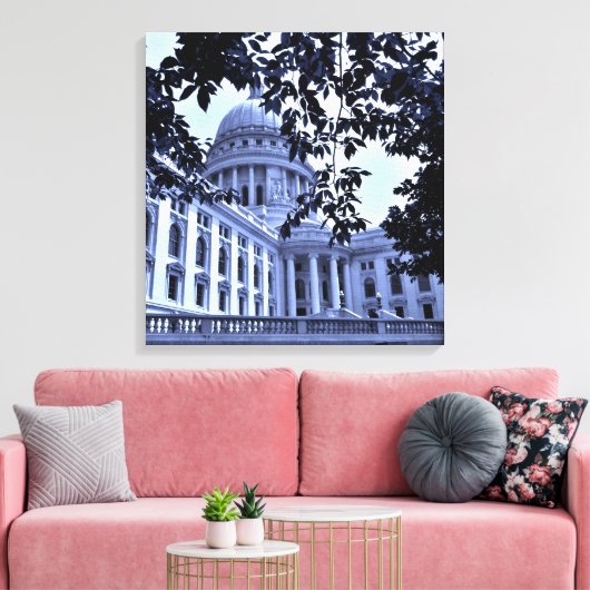 Blue Capitol Canvas Afdruk (Insitu (Woonkamer))